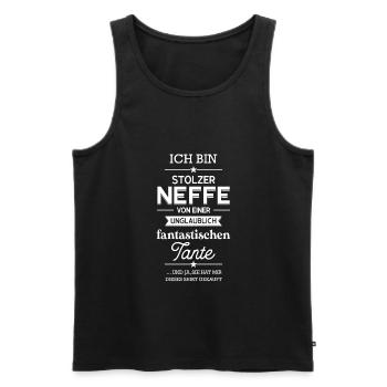 Neffe Tante Neffen Geschenk - Männer Premium Bio Tank Top - Schwarz - Vorne - AI Model Male 178 light (178cm)