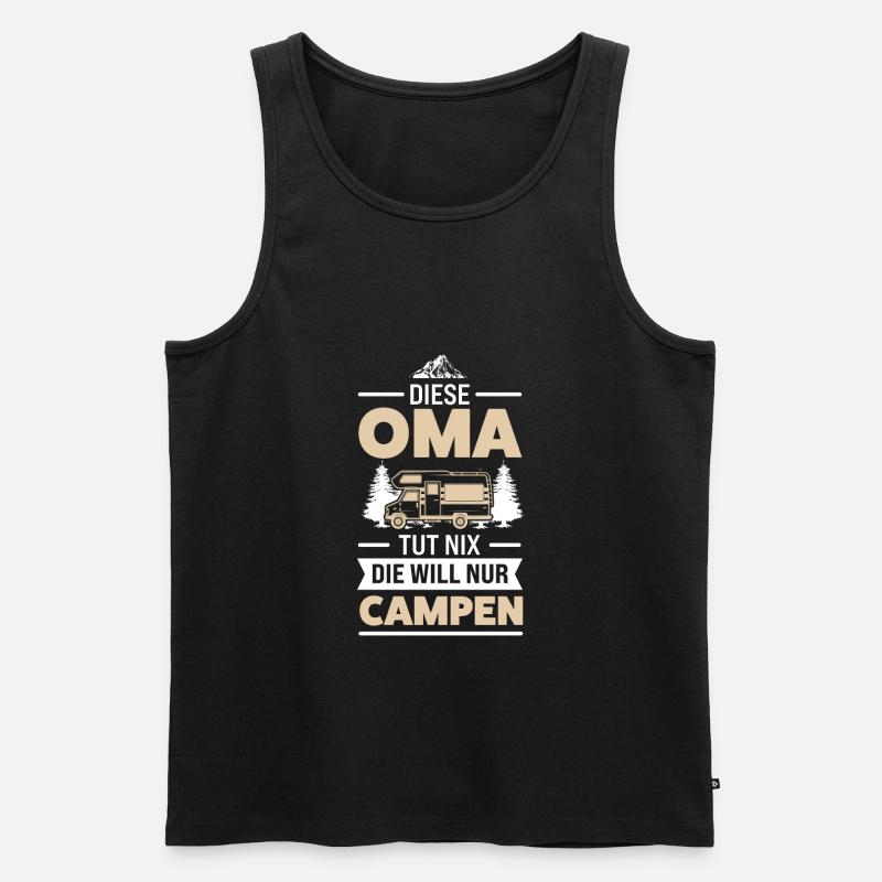 Camping Oma Camper Geschenk - Männer Premium Bio Tank Top - Schwarz
