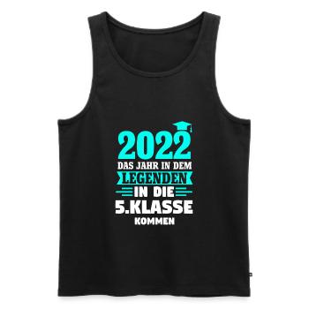 5. Klasse 2022 Schulanfang 5. Schuljahr Geschenk - Männer Premium Bio Tank Top - Schwarz - Vorne - Michal (187cm)