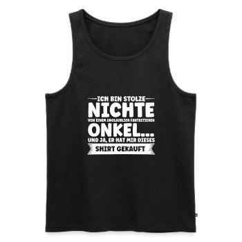 Nichte Nichten Onkel Geschenk - Männer Premium Bio Tank Top - Schwarz - Vorne - Michal (187cm)