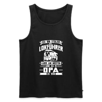 Lokführer Opa Eisenbahn Geschenk - Männer Premium Bio Tank Top - Schwarz - Vorne - Michal (187cm)