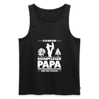 Baumpfleger Papa Arborist Geschenk - Männer Premium Bio Tank Top - Schwarz - Vorne - AI Model Male 178 light (178cm)
