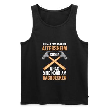 Dachdecker Opa Dachdeckerei Geschenk - Männer Premium Bio Tank Top - Schwarz - Vorne - AI Model Male 178 light (178cm)