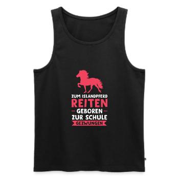 Reiten Pferde Isländer Geschenk - Männer Premium Bio Tank Top - Schwarz - Vorne - Michal (187cm)