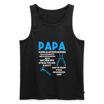 Papa Handwerker Reparieren Geschenk - Männer Premium Bio Tank Top - Schwarz - Vorne - Michal (187cm)