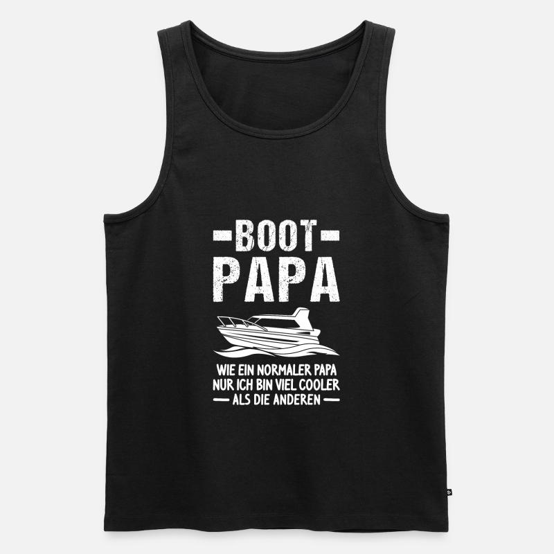 Boot Papa Motorboot Geschenk - Männer Premium Bio Tank Top - Schwarz