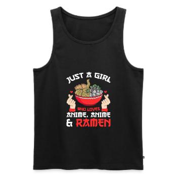 Anime Anime Merch Ramen Gift - Men's Premium Organic Tank Top - black - Front - AI Model Male 178 light (178cm)