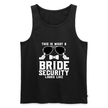Safety of the Bride Wedding Bridal Gift - Men's Premium Organic Tank Top - black - Front - AI Model Male 178 light (178cm)