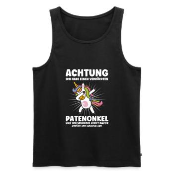Patenkind Patenonkel Taufpate Geschenk - Männer Premium Bio Tank Top - Schwarz - Vorne - Michal (187cm)
