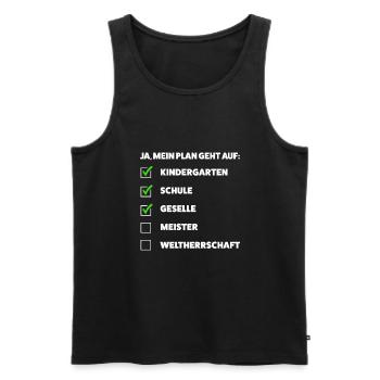 Geselle Prüfung Gesellenbrief Geschenk - Männer Premium Bio Tank Top - Schwarz - Vorne - Michal (187cm)