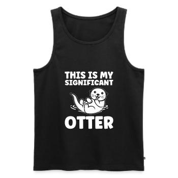 Otter Otter Animal Gift - Men's Premium Organic Tank Top - black - Front - Michal (187cm)