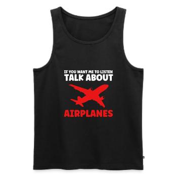 Flugzeug Flugzeuge Pilot Geschenk - Männer Premium Bio Tank Top - Schwarz - Vorne - Michal (187cm)