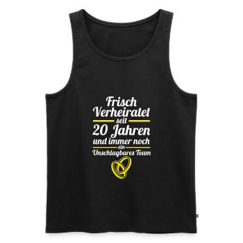 21 Jahre Ehe Ehepaar 20. Hochzeitstag Geschenk - Männer Premium Bio Tank Top - Schwarz - Vorne - Michal (187cm)