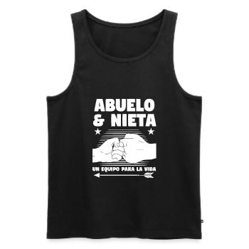 Opa & Enkelin Opa Enkelkind Geschenk - Männer Premium Bio Tank Top - Schwarz - Vorne - Michal (187cm)