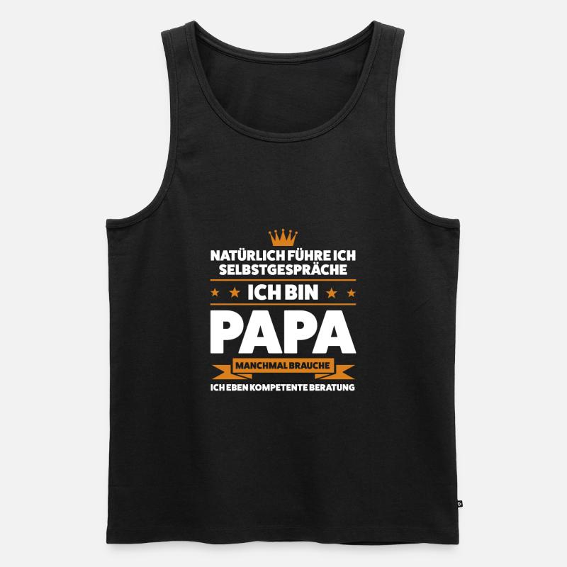 Papa Kinder Eltern Geschenk - Männer Premium Bio Tank Top - Schwarz
