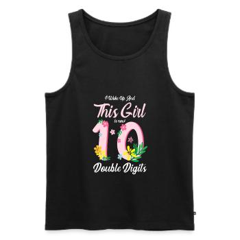 10ème anniversaire 10 ans anniversaire de fille - Débardeur bio Premium Homme - noir - Devant - Michal (187cm)