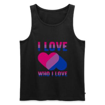 Cadeau LGBT bisexuel Rainbow Flag - Débardeur bio Premium Homme - noir - Devant - Michal (187cm)