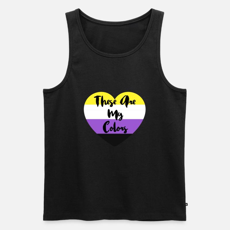 Non-binary non-binary flag LGBTQ gift - Men's Premium Organic Tank Top - black