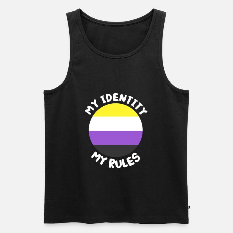 Non-binary non-binary flag LGBTQ gift - Men's Premium Organic Tank Top - black