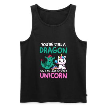 Einhorn und Drache Einhorn Drachen Geschenk - Männer Premium Bio Tank Top - Schwarz - Vorne - Michal (187cm)