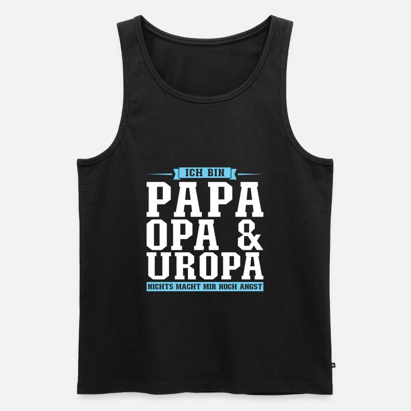 Papa Opa Uropa Geschenk - Männer Premium Bio Tank Top - Schwarz