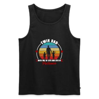 Twin Dad Sons Twin Dad Familiengeschenk - Männer Premium Bio Tank Top - Schwarz - Vorne - AI Model Male 178 light (178cm)