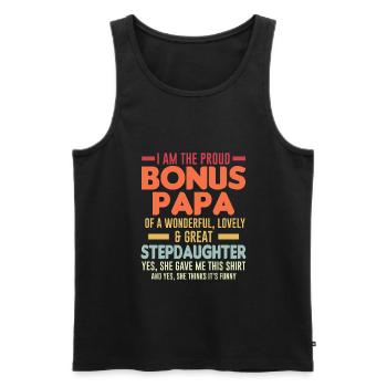 Father Bonus Papa Stepfather Gift - Men's Premium Organic Tank Top - black - Front - Michal (187cm)