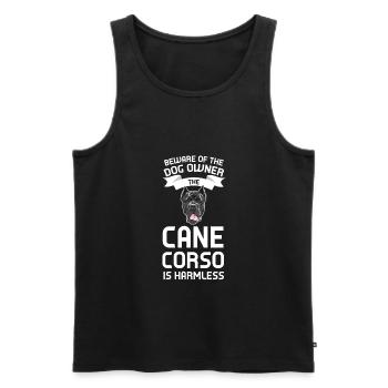 Cane Corso Cane Corso Cadeau - Débardeur bio Premium Homme - noir - Devant - AI Model Male 178 light (178cm)