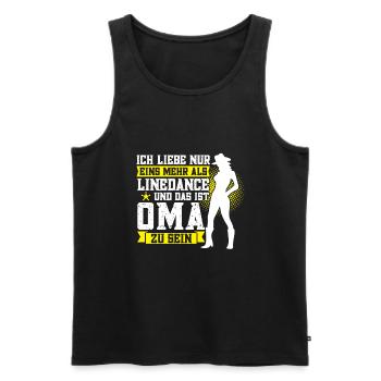 Linedance Oma Großmutter Geschenk - Männer Premium Bio Tank Top - Schwarz - Vorne - Michal (187cm)