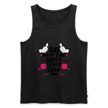 Stricken Oma Stricknadeln Geschenk - Männer Premium Bio Tank Top - Schwarz - Vorne - Michal (187cm)