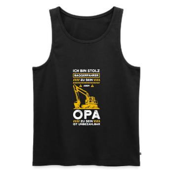 Bagger Opa Baggerfahrer Geschenk - Männer Premium Bio Tank Top - Schwarz - Vorne - Michal (187cm)