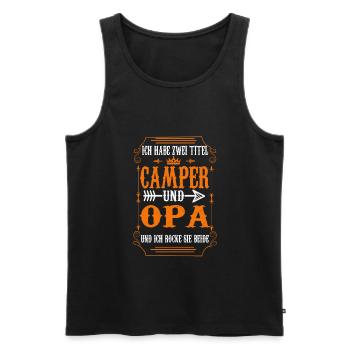 Camping Opa Campen Geschenk - Männer Premium Bio Tank Top - Schwarz - Vorne - AI Model Male 178 light (178cm)