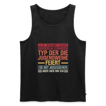 Jugendweihe Feier Jugend Geschenk - Männer Premium Bio Tank Top - Schwarz - Vorne - Michal (187cm)