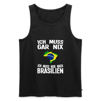 Brasilien Urlaub Brasilien Liebhaber Geschenk - Männer Premium Bio Tank Top - Schwarz - Vorne - Michal (187cm)