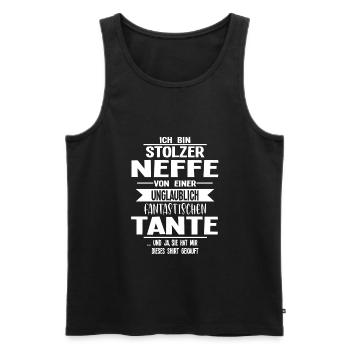 Neffe Tante Neffen Geschenk - Männer Premium Bio Tank Top - Schwarz - Vorne - AI Model Male 178 light (178cm)
