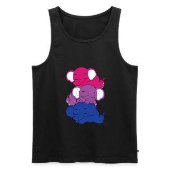 Bisexueller Elefant Bisexuell - Männer Premium Bio Tank Top - Schwarz - Vorne - AI Model Male 178 light (178cm)