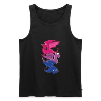 Bisexueller Drache Bisexuell - Männer Premium Bio Tank Top - Schwarz - Vorne - AI Model Male 178 light (178cm)