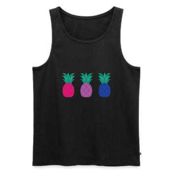 Bisexuell Ananas Bisexuell Ananas - Männer Premium Bio Tank Top - Schwarz - Vorne - AI Model Male 178 light (178cm)