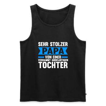 Papa Tochter Töchter Geschenk - Männer Premium Bio Tank Top - Schwarz - Vorne - Michal (187cm)