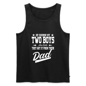 Vater von 2 Söhnen Dad 2 Sons Geschenk - Männer Premium Bio Tank Top - Schwarz - Vorne - AI Model Male 178 light (178cm)