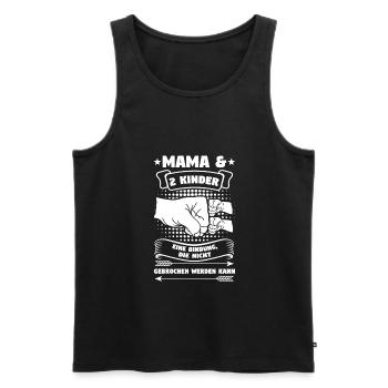 Mama 2 Kinder Mutter Geschenk - Männer Premium Bio Tank Top - Schwarz - Vorne - Michal (187cm)