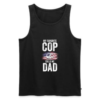 Cop Dad Cop Dad Familie Geschenk - Männer Premium Bio Tank Top - Schwarz - Vorne - Michal (187cm)