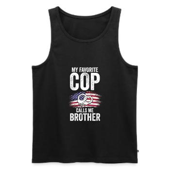 Cop Bruder Cop Bruder Familie Geschenk - Männer Premium Bio Tank Top - Schwarz - Vorne - Michal (187cm)