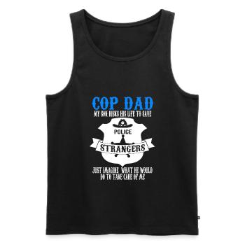 Cop Dad Son Cop Dad Family Geschenk - Männer Premium Bio Tank Top - Schwarz - Vorne - Michal (187cm)