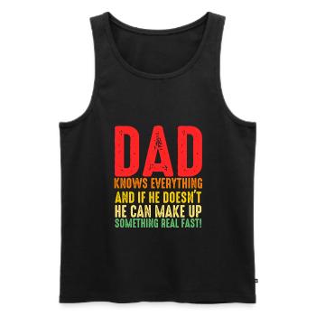 Papa Papa Cadeau de famille - Débardeur bio Premium Homme - noir - Devant - Michal (187cm)
