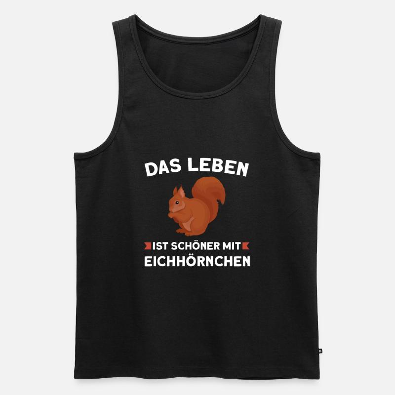 Eichhörnchen Tier Tiere Geschenk - Männer Premium Bio Tank Top - Schwarz