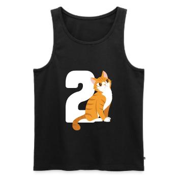 2.Geburtstag Katze 2 Jahre alt Geschenk - Männer Premium Bio Tank Top - Schwarz - Vorne - Michal (187cm)