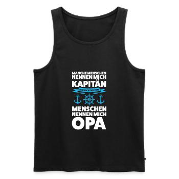 Kapitän Opa Bootfahrer Geschenk - Männer Premium Bio Tank Top - Schwarz - Vorne - AI Model Male 178 light (178cm)