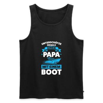 Boot Papa Segler Geschenk - Männer Premium Bio Tank Top - Schwarz - Vorne - Michal (187cm)