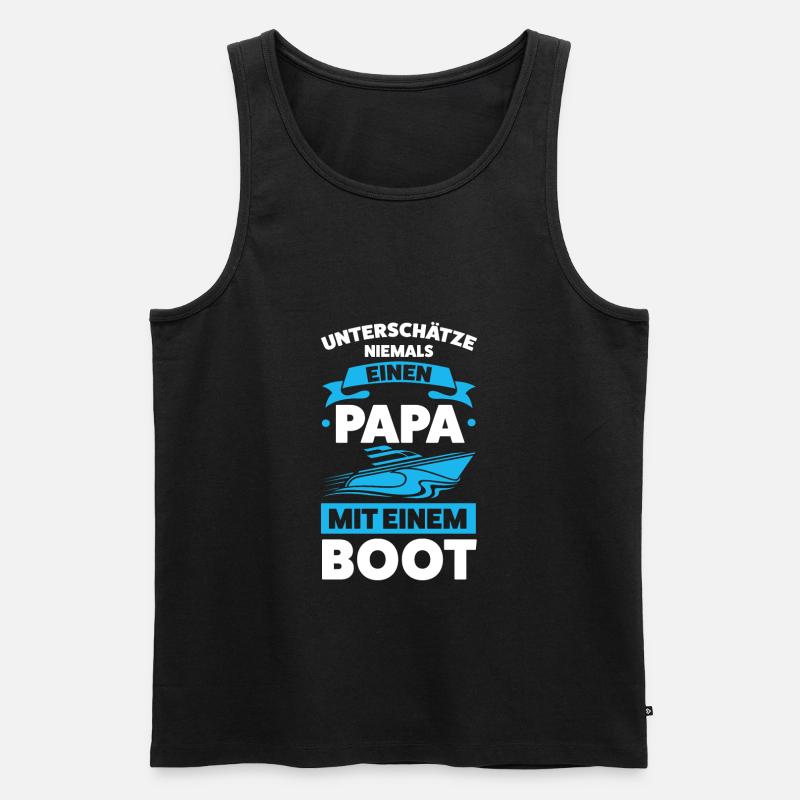 Boot Papa Segler Geschenk - Männer Premium Bio Tank Top - Schwarz